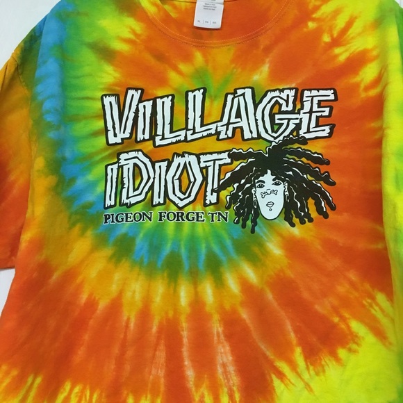 Gildan Rainbow Tie Dye Mens Graphic T-shirt SZ  XL - Picture 4 of 8